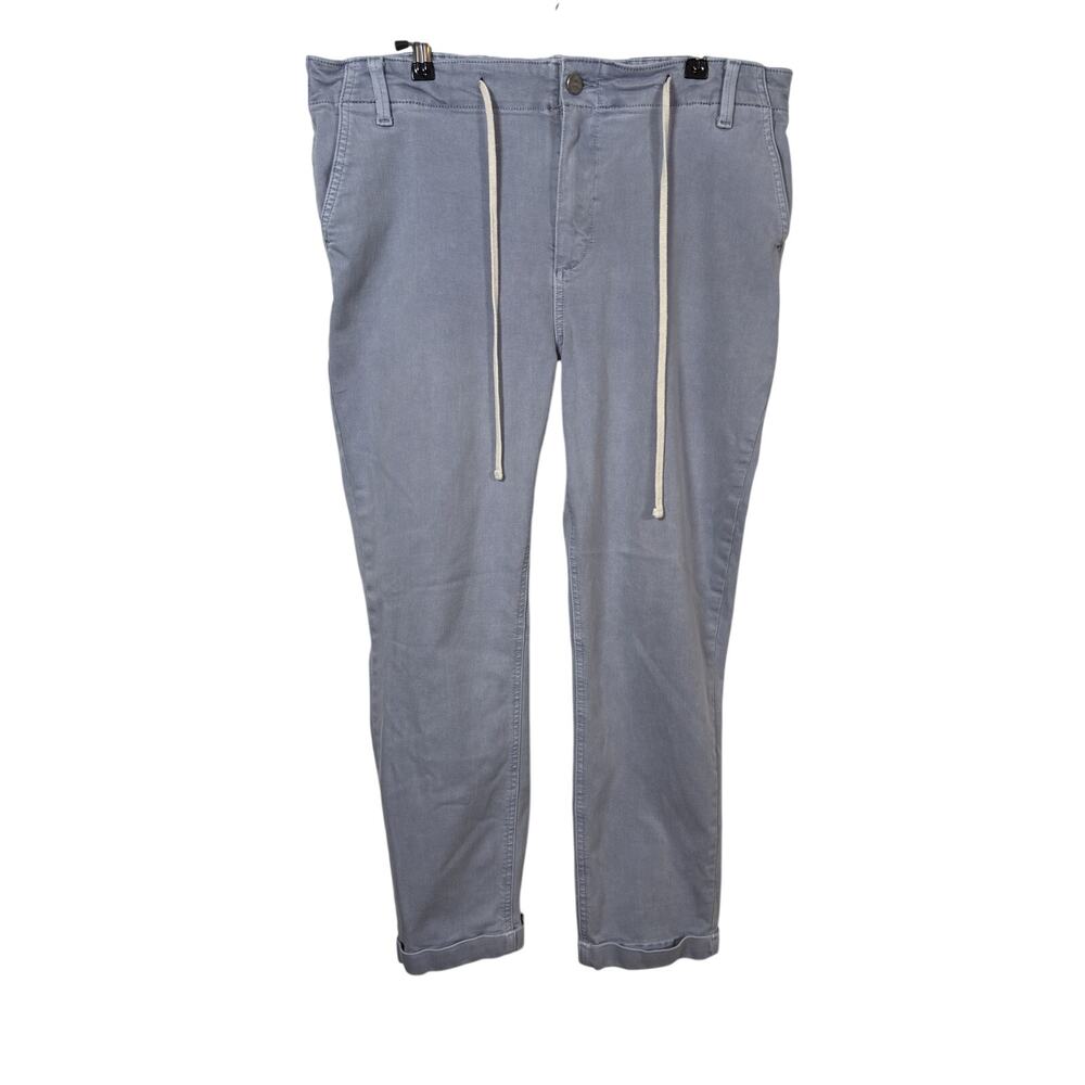 PAIGE Christy Jogger Pants Womens 32 Blue Drawstring Cuffed Patch Pockets